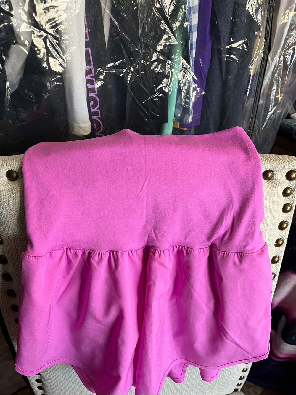 Zenana Outfitters Hot Pink High-Waist Ruffle Shorts